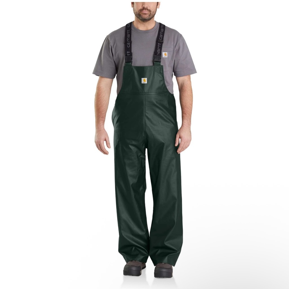 Carhartt Men's Green Waterproof Pants Size Small LIGHTWEIGHT RAINSTORM OVERALLS